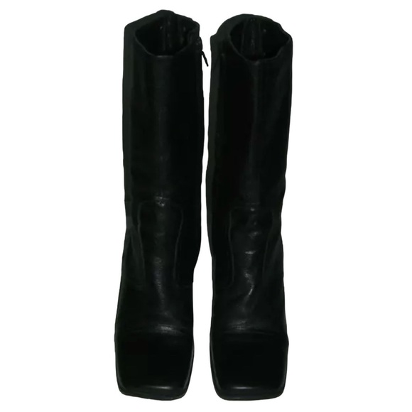 Nine West Boots Vintage 90's y2k Black Square Toe Corset Goth Witchy Bratz Doll - Picture 4 of 16